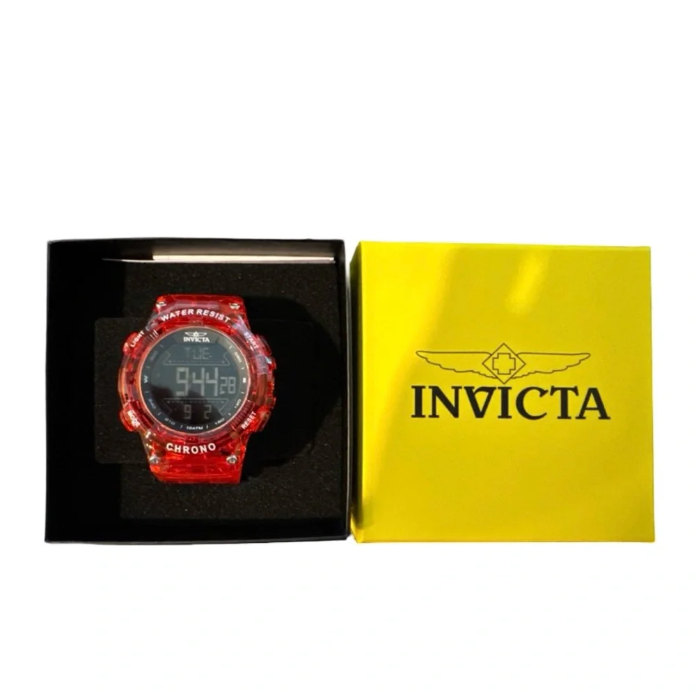 Invicta Chrono Digital Watch Orange Chronograph Water Resistant BNWT Sport